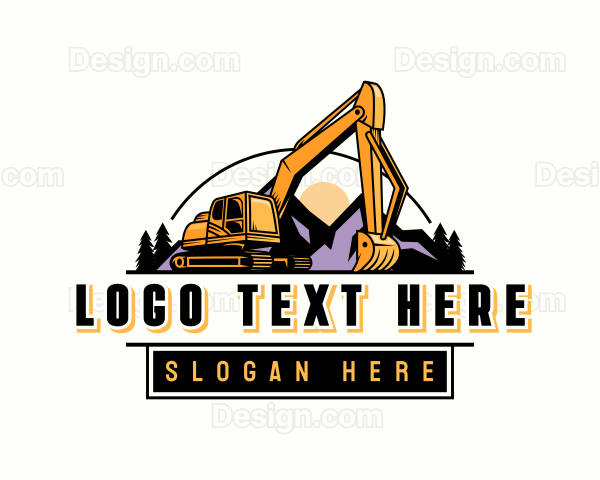 Construction Industrial Excavator Logo