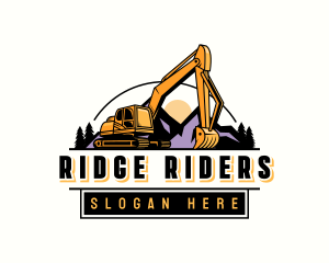 Construction Industrial Excavator logo design