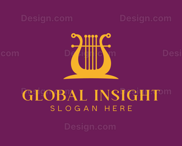Harp Musical Instrument Logo