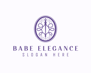 Elegant Ornament Needle logo design