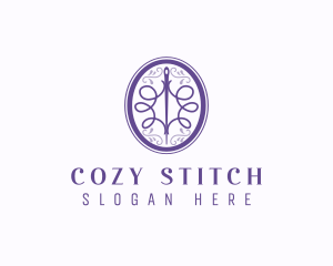 Elegant Ornament Needle logo design