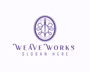 Elegant Ornament Needle logo design