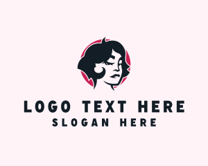 Beauty Babe Woman Haircut logo design