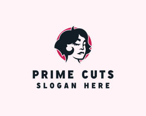 Beauty Babe Woman Haircut logo design