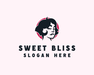 Beauty Babe Woman Haircut logo design