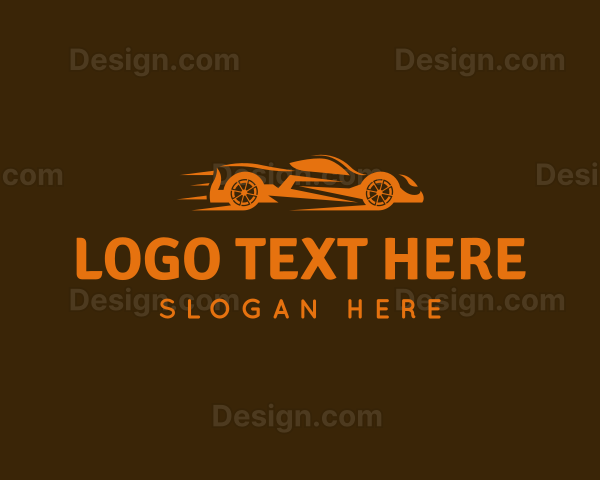 Orange Racing Car Logo