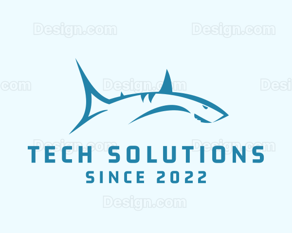 Aquatic Shark Surfing Logo