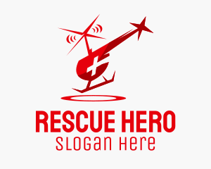 Emergency Helicopter Rescue Ambulance logo design