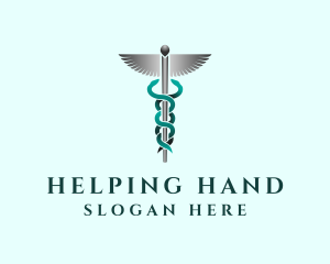 Caduceus Staff Hospital logo design