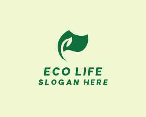 Green Nature Eco Flag  logo design