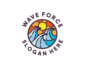 Wave Resort Beach logo design