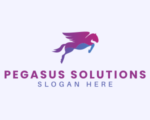 Pegasus Wings Flight logo design