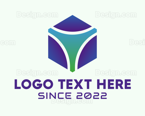 Digital Cyber Technology Cube Logo