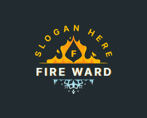 Snowflake Fire Temperature logo design