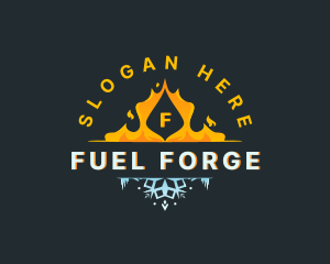 Snowflake Fire Temperature logo design