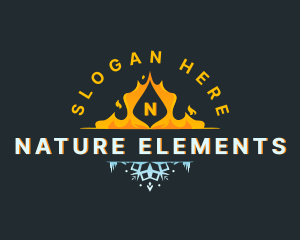 Snowflake Fire Temperature logo design