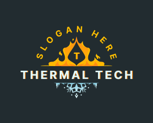 Snowflake Fire Temperature logo design