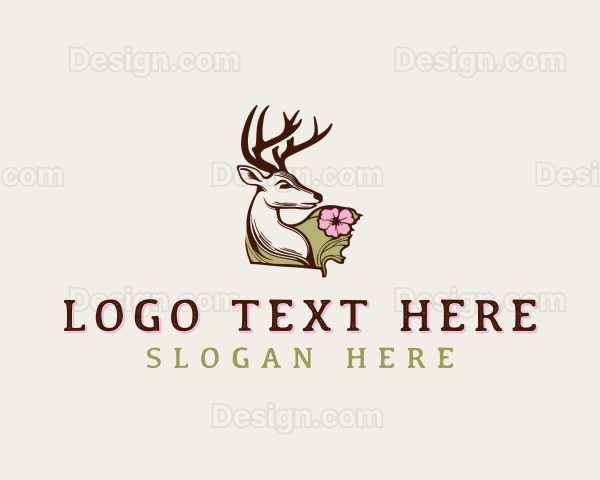 Floral Deer Antler Logo