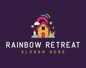 Crayon Rainbow Daycare logo design