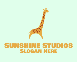 Cute Yellow Giraffe logo design