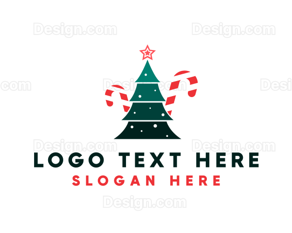 Christmas Candy Cane Logo