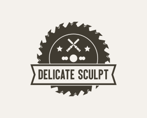 Industrial Saw Blade Woodworking logo design