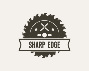 Industrial Saw Blade Woodworking logo design