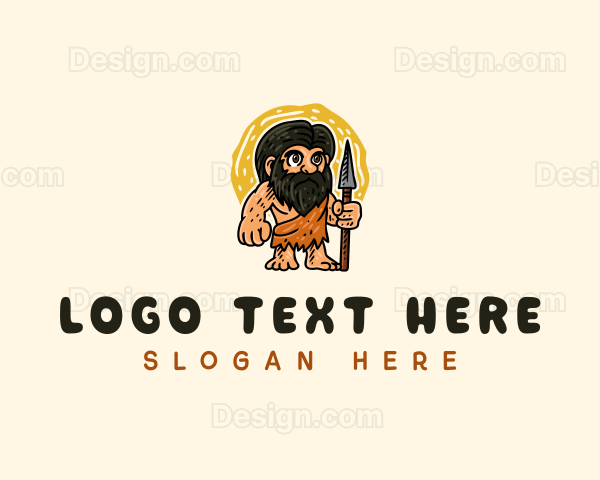 Stone Age Caveman Spear Logo