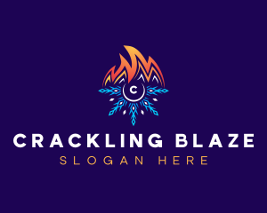 Fire Ice HVAC logo design