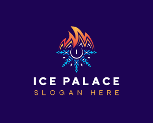 Fire Ice HVAC logo design