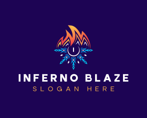 Fire Ice HVAC logo design