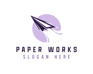 Paper Airplane Flight logo design