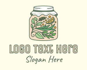 Organic Lemon Container Jar logo design