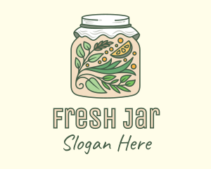 Organic Lemon Container Jar logo