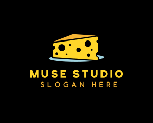 Cheddar Cheese Slice logo design