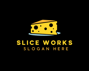 Cheddar Cheese Slice logo design