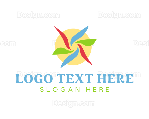 Radial Flower Petals Logo