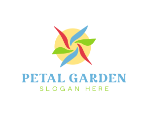 Radial Flower Petals logo design