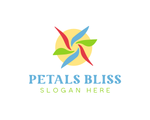 Radial Flower Petals logo design