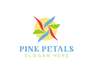 Radial Flower Petals logo design