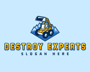 Mountain Mining Excavator  logo design