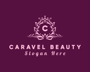 Botanical Crown Crest logo design