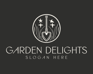 Minimalist Shovel Garden logo design