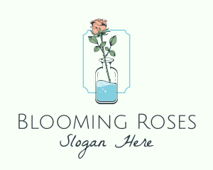 Rose Flower Jar logo design