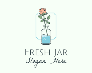 Rose Flower Jar logo design