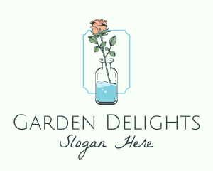 Rose Flower Jar logo design