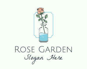 Rose Flower Jar logo design