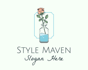 Rose Flower Jar logo design