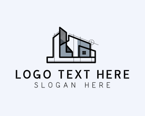 Scaffolding - House Structure Architecture logo design