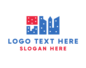 American Flag City logo design